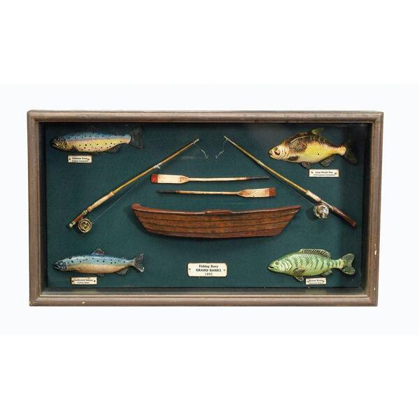 Antique Reproductions 12 in. Fishing Shadow Box