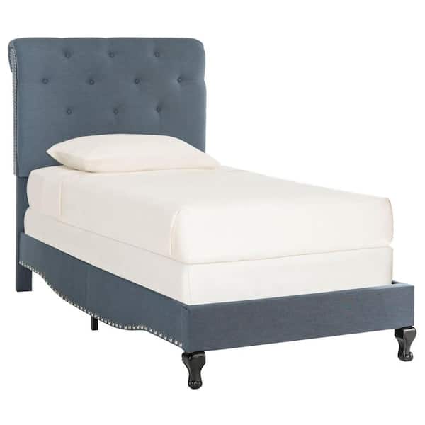 SAFAVIEH Hathaway Navy Twin Upholstered Bed