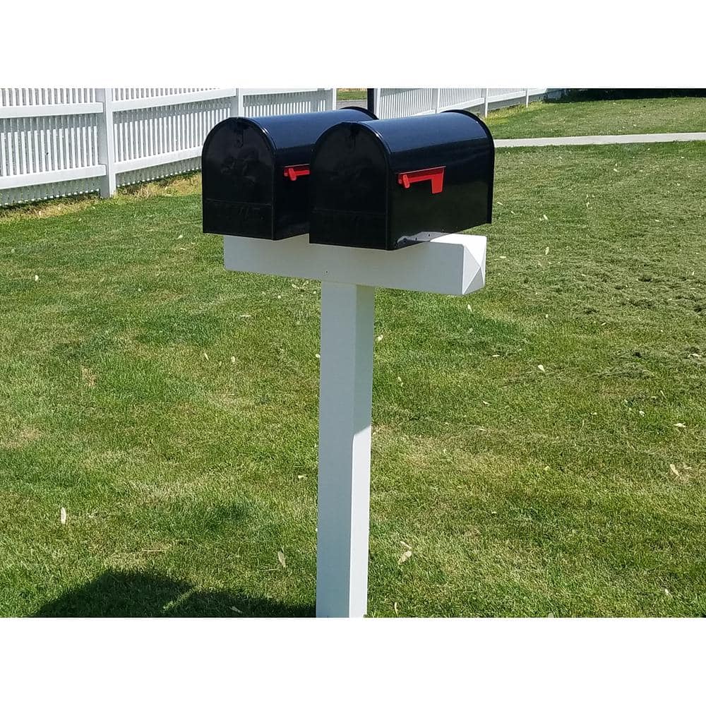 White Vinyl Mailbox Post Sleeve with Stainless Steel Hardware