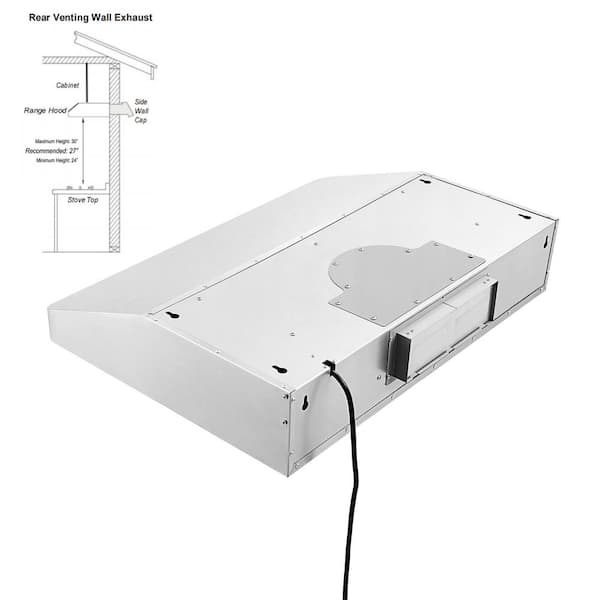 Rear exhaust range deals hood