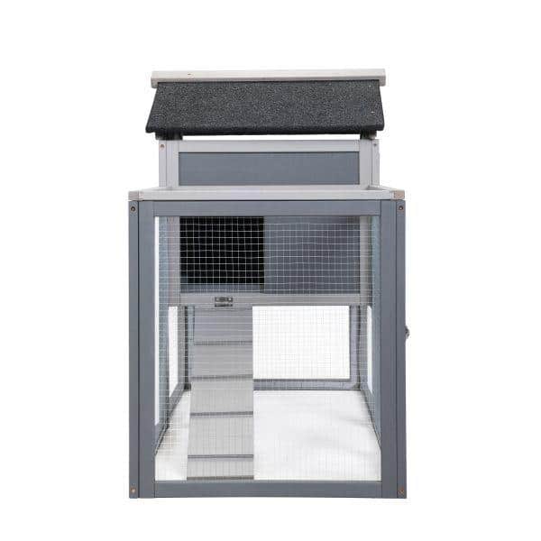 Immere 2-Tier Wood Rabbit Hutch, Outdoor Bunny Cage For Small Animals Wooden Enclosure For Multiple Pets Orange