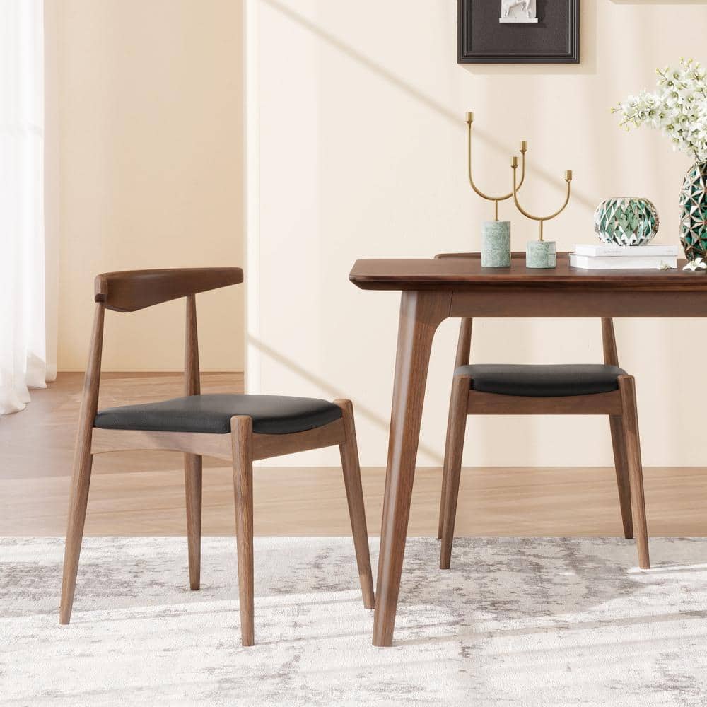 Walnut and Black Cushioned Dining Chairs 2 of Chairs Included price history on PriceWatchPro