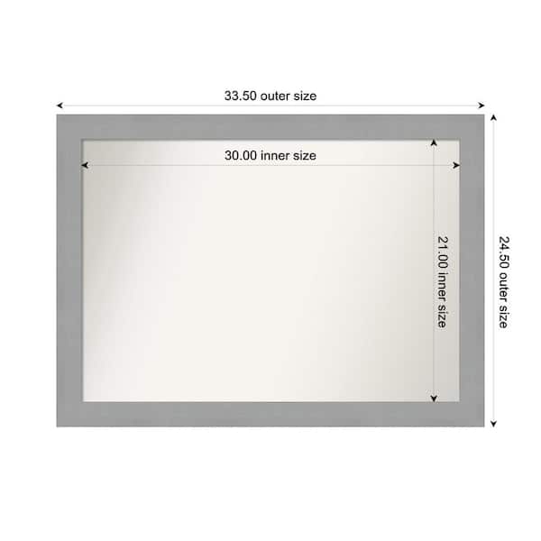 Amanti Art Brushed Nickel 33.5 in. x 24.5 in. Custom Non-Beveled Recycled Polystyrene Framed Bathroom Vanity Wall Mirror