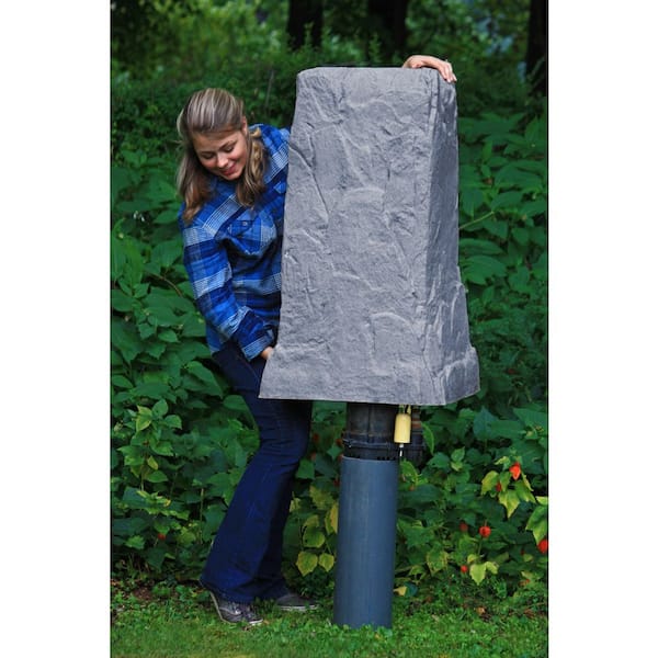 36-3/4 in. H x 18 in. W x 19 in. L Monolith Landscape Granite Resin Rock Utility Cover