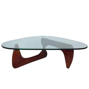 Imperial 51.2 in. Cherry Triangle Glass Coffee Table