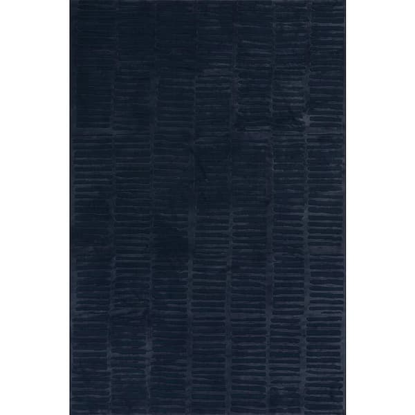 Cranbury Plush Textured Washable Blue 3 ft. x 5 ft. Indoor Area Rug