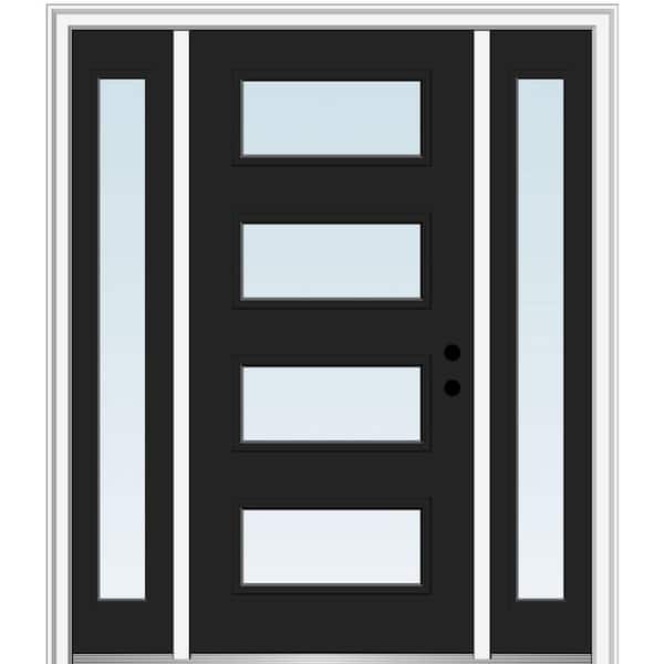 MMI DOOR 64.5 in. x 81.75 in. Celeste Left-Hand Inswing 4-Lite Clear Low-E Painted Steel Prehung Front Door with Sidelites