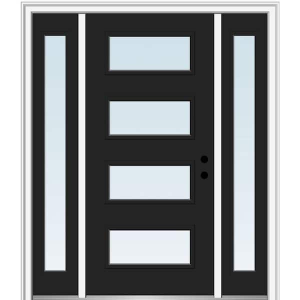 MMI Door 68.5 in. x 81.75 in. Celeste Left-Hand Inswing 4-Lite Clear Low-E Painted Steel Prehung Front Door with Sidelites