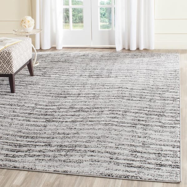 Adirondack 10 ft. x 14 ft. Black/Silver Abstract Area Rug