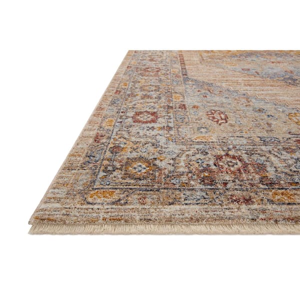 Sorrento Multi/Sunset 5 ft. 3 in. x 7 ft. 6 in. Oriental Fringe Area Rug