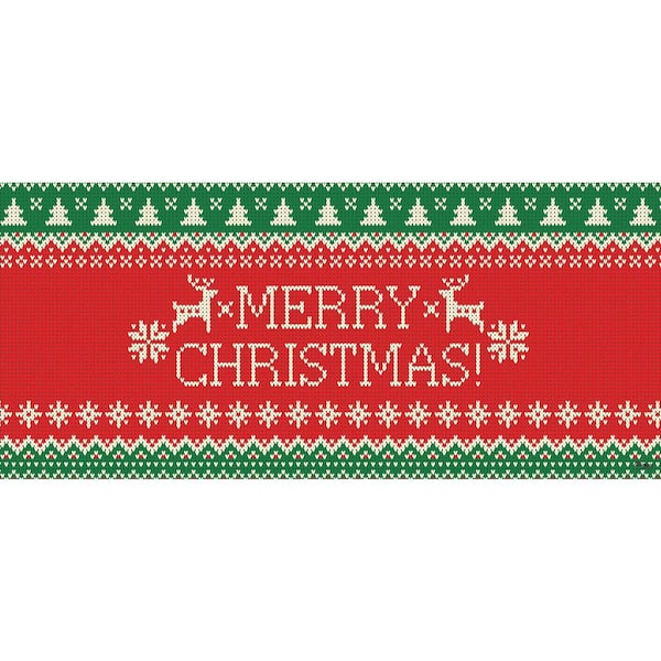 My Door Decor 7 ft. x 16 ft. Merry Christmas Ugly Christmas Sweater Christmas Garage Door Decor Mural for Double Car Garage