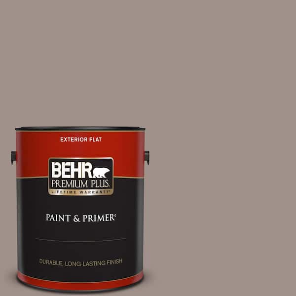 BEHR PREMIUM PLUS 1 gal. #780B-5 Cheyenne Rock Flat Exterior Paint & Primer