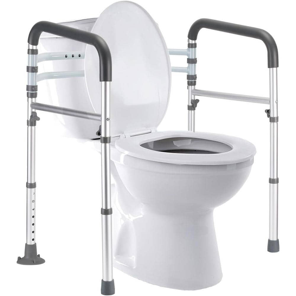 26 in. Adjustable Toilet Safety Rails for Elderly and Seniors with Handles,