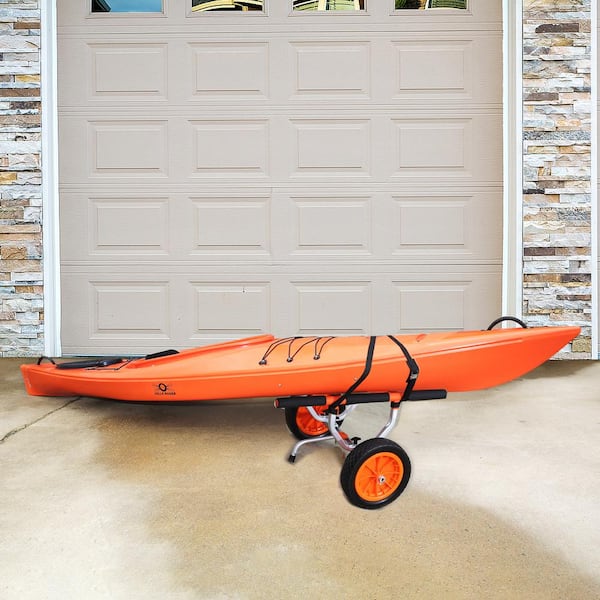 Heavy Duty Kayak Cart, 450 lbs. Load Capacity, Detachable Canoe Trolley Cart with 12 in. Solid Tires, Adjustable Width