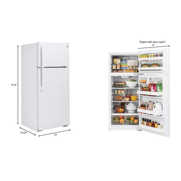 GE Energy Star 17.5 Cu. ft. Top-Freezer Refrigerator White GTE18DTNRWW