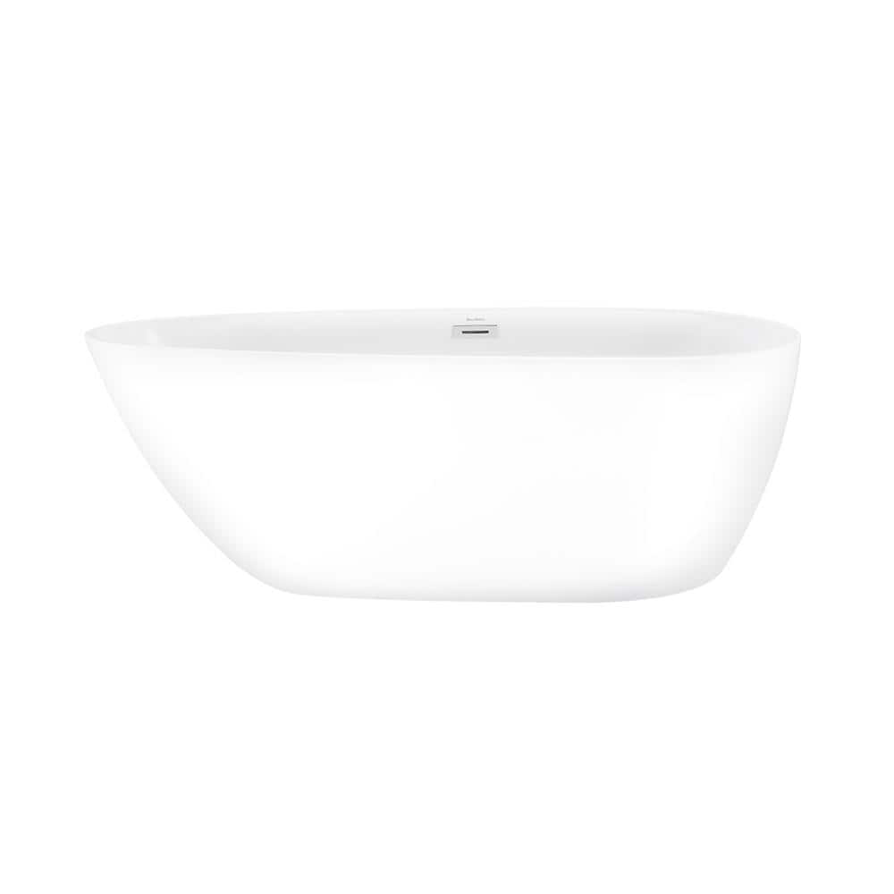 Monaco 67" White Acrylic Freestanding Oval Bathtub