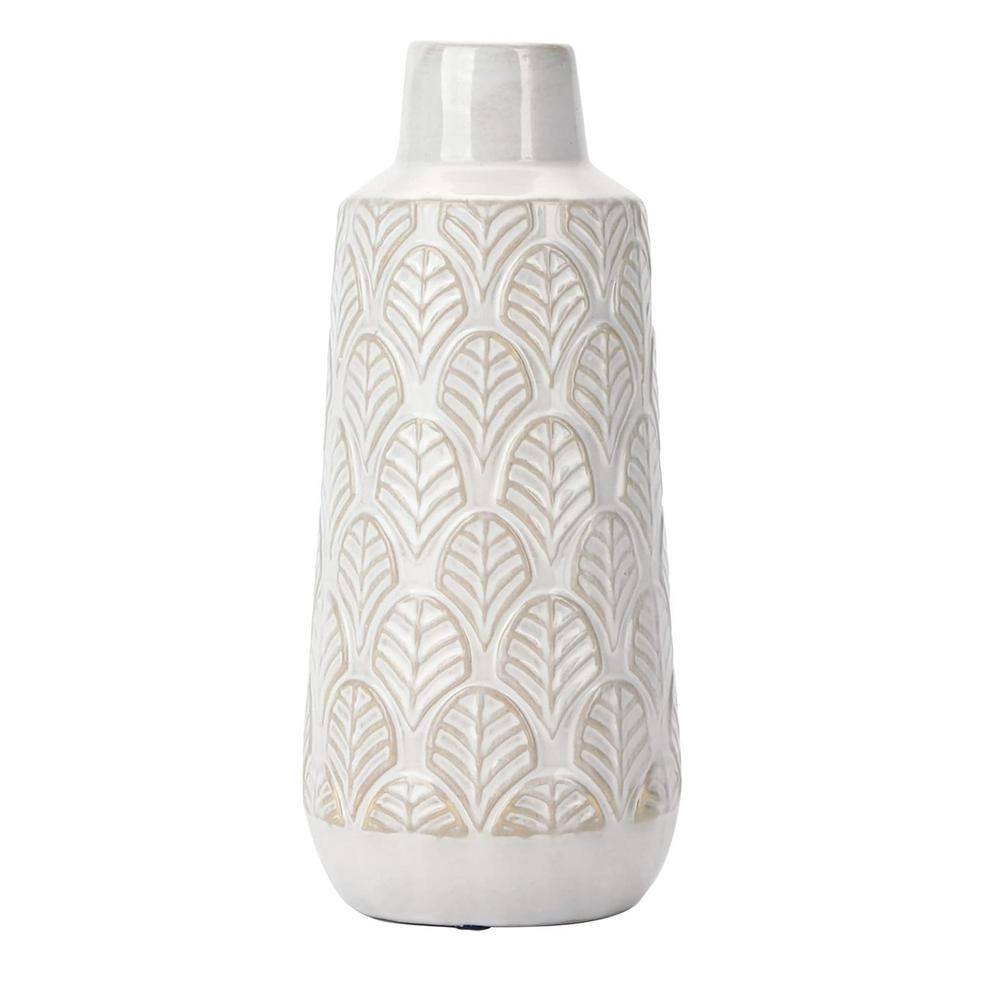 Ceramic Vase, Flower Vase for Home Decor, Boho Vases for Pampas Grass, Whit