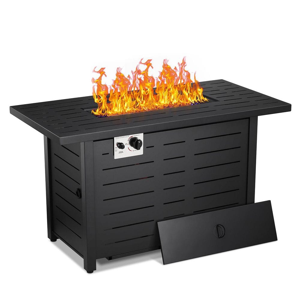R.W.FLAME 43 in., 50,000 BTU Multi-Purpose Rectangular Propane Gas Fire Pit Table ZYHD-46R431-BK