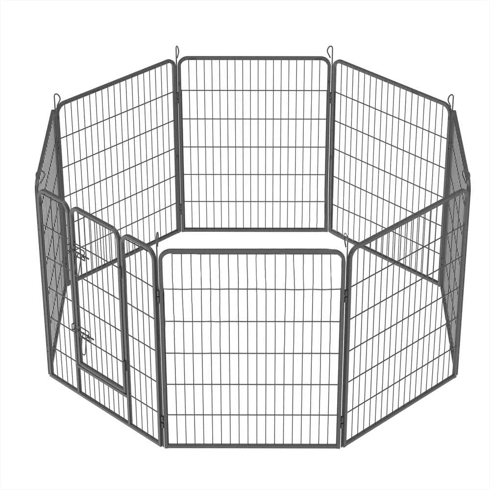 40 in. Heavy-Duty Metal Outdoor Dog Fence, Pet Playpen with Doors 8 Panels Exercise Pens Temporary Camping Fence price history on PriceWatchPro