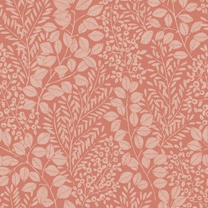 Elin Pink Coral Berry Botanical Wallpaper Sample