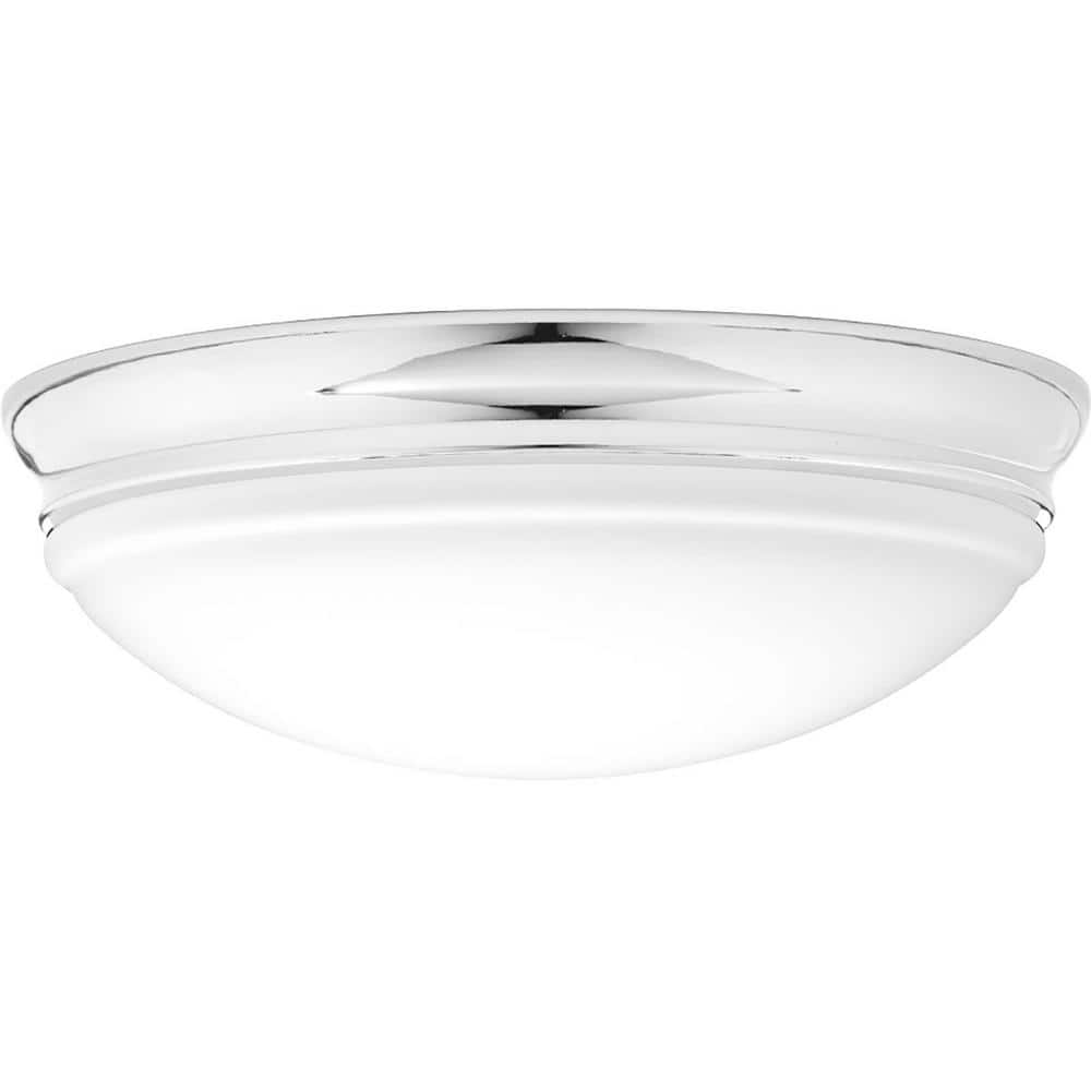 Polished Chrome 13.5" LED Flush Mount with Etched Glass