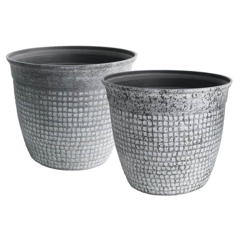Acerra 16 in. x 14 in. H Concrete Mosaic Planter (2-Pack)