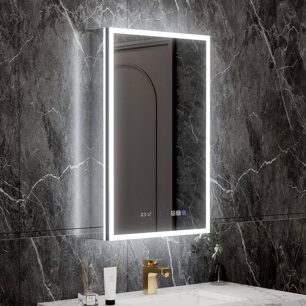 Lumineux 20 in. W x 32 in. H Rectangular Aluminum LED Surface/Recessed Medicine Cabinet with Mirror,Three Lighting Modes price history on PriceWatchPro