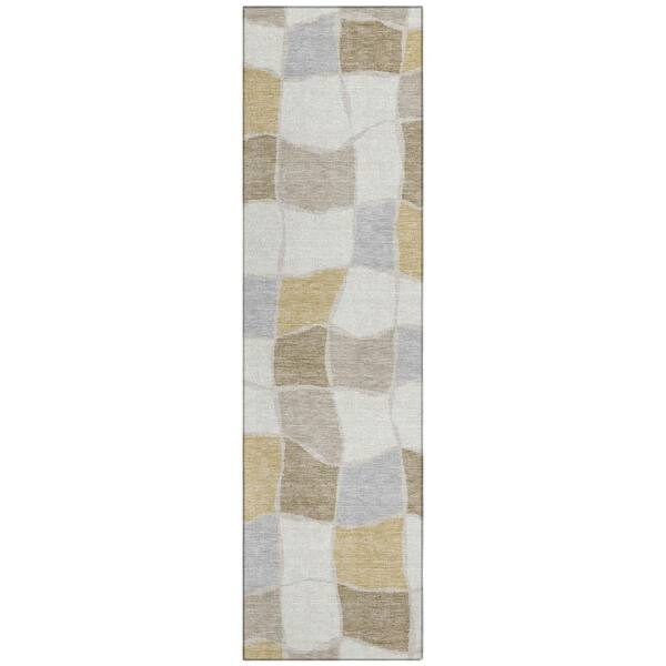 Chantille Machine Washable Indoor/Outdoor Abstract ACN2843 Ivory 2 ft. x 7 ft. Runner Rug