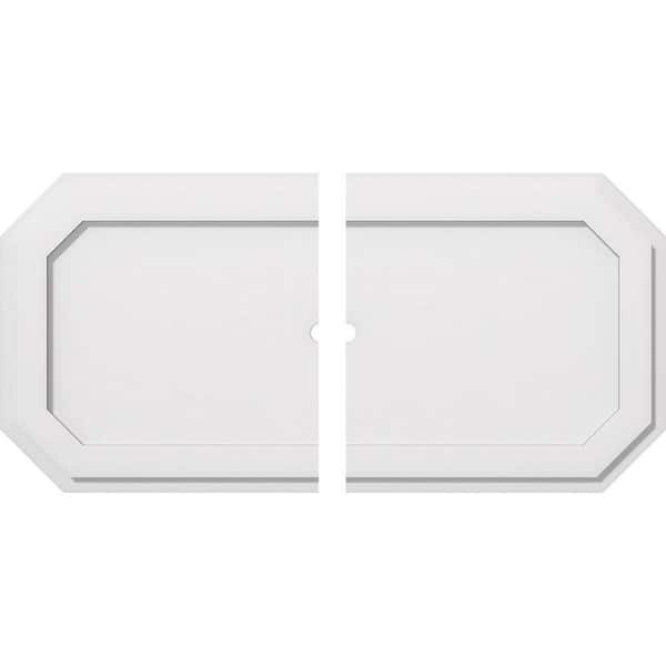 Ekena Millwork 34 in. W x 17 in. H x 1 in. ID x 1 in. P Emerald Architectural Grade PVC Contemporary Ceiling Medallion (2-Piece)