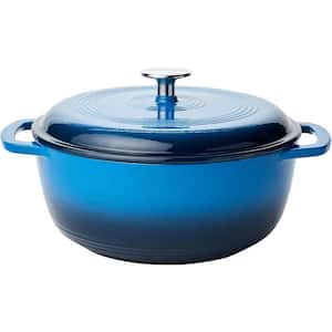 Enameled 4.3 qt. Round Cast Iron Dutch Oven in Blue with Lid