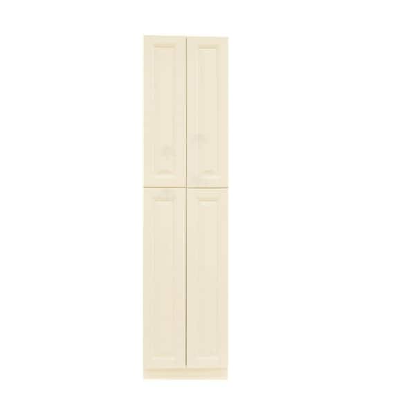 LIFEART CABINETRY Oxford Creamy White Plywood Raised Panel Stock Assembled Tall Pantry Kitchen Cabinet (30 in. W x 90 in. H x 24 in. D)