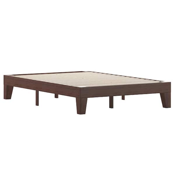 TAYLOR + LOGAN Brown Wood Frame Full Platform Bed