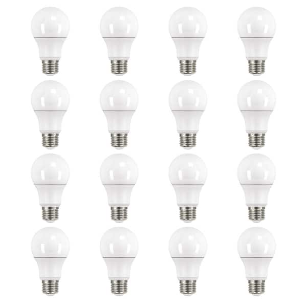 60-Watt Equivalent A19 Non-Dimmable LED Light Bulb Daylight (16-Pack ...