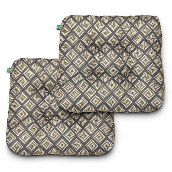Classic Accessories Duck Covers 19 in. x 19 in. x 5 in. Moonstone Mosaic Square Indoor/Outdoor Seat Cushions (2-Pack)