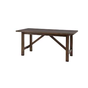 Plum Hill Smoke Brown Wood Rectangular Dining Table for 6 (66 in. L x 30 in. H)