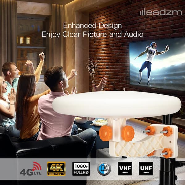 990 Mile Long Range Outdoor TV Digital Antennas, 360° Rotation Amplifi