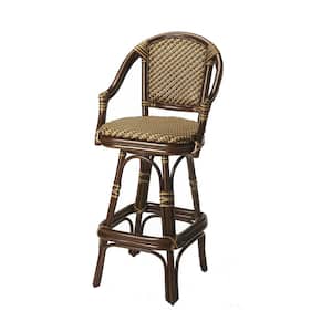 Amelia 45 in. H Brown High Back Wicker Bar Height (28-33 in.) Bar Stool