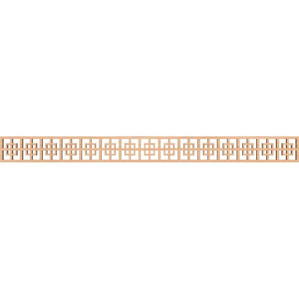 Ekena Millwork Cambridge Fretwork 0.375 in. D x 46.375 in. W x 4 in. L Hickory Wood Panel Moulding