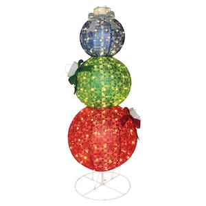 5 ft. Warm White LED Stacked Ball Pop Up Ornament Christmas Holiday Yard Decoration