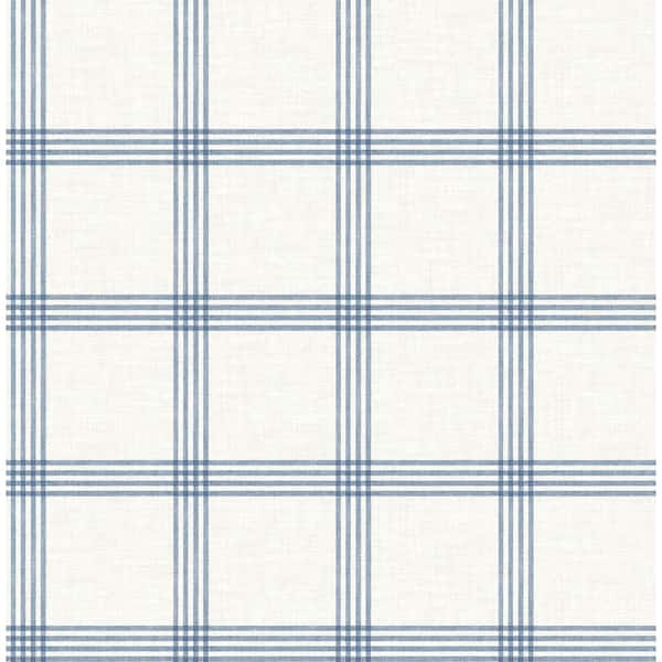 Chesapeake Twain Denim Blue Non-Pasted Non-Woven Wallpaper Sample