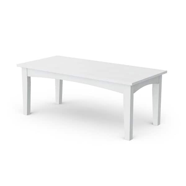 Heritage White Round HDPE Plastic Outdoor Deep Seating Coffee Table