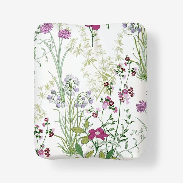 Company Cotton Bloom Meadow Sateen White Multi Twin Fitted Sheet