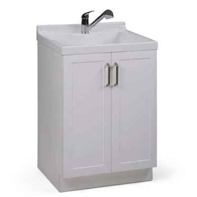 Brooklyn Max Allister 24 In X 20 5 39 6 Mdf Laundry Cabinet With Pull Out Faucet And Undermount Abs Sink Bmldykyl Ab The Home Depot X 39 6 In Mdf Laundry Cabinet With, Laundry Sink With Cabinet Menards