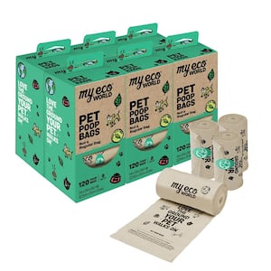 Compostable Pet Poop Bags, 6 Boxes of 8 Rolls - 48 Rolls/720 Count