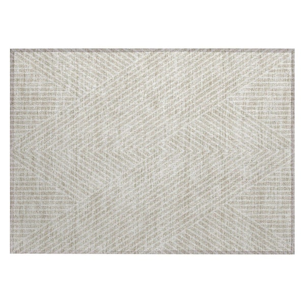 Chantille Machine Washable Indoor/Outdoor Abstract ACN937 Beige 1 ft. 8 in. x 2 ft. 6 in. Area Rug
