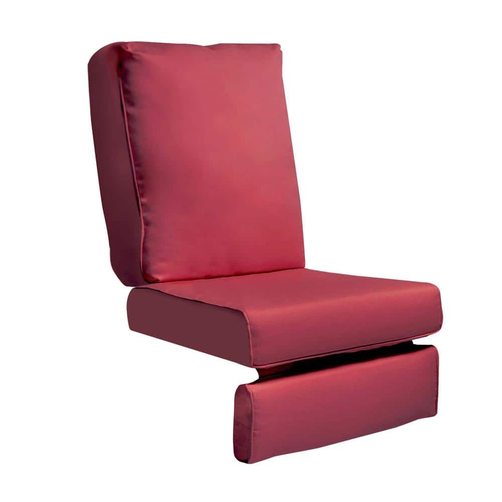 "1-Piece Outdoor Lounge Chair Replacement Cushion With Back Recliner Chair Cushion in Red, 5.5"" thickness" price history on PriceWatchPro