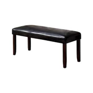 Black 46 in. Backless Bedroom Bench with Wooden Frame and Cushion Seat