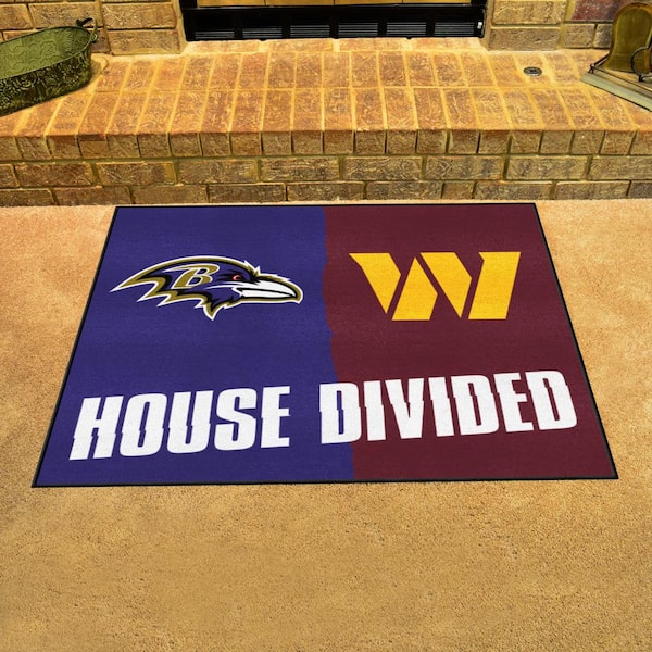 Fanmats NFL House Divided - Ravens / Football Team House Divided Mat