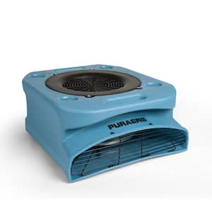 1/4 HP Low Profile Air Mover Carpet Dryer Blower Floor Fan with 1100 CFM, GFCI Daisy Chain, Blue