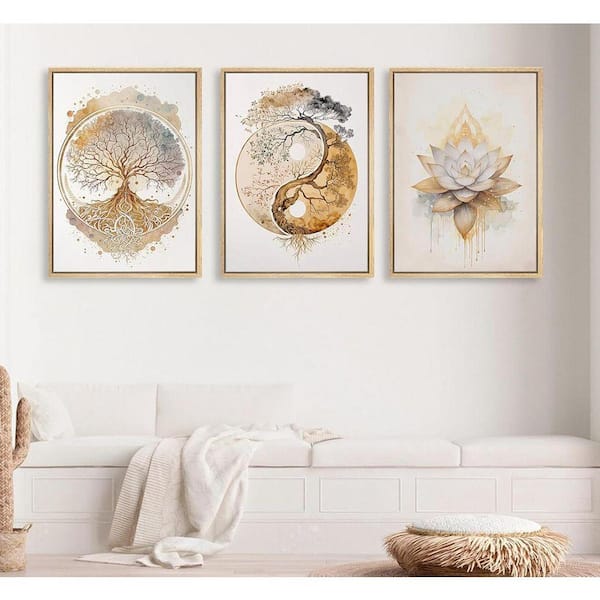24 x 16 in. Tree of Life Canvas Art - Lotus Zen, Yin Yang Abstract